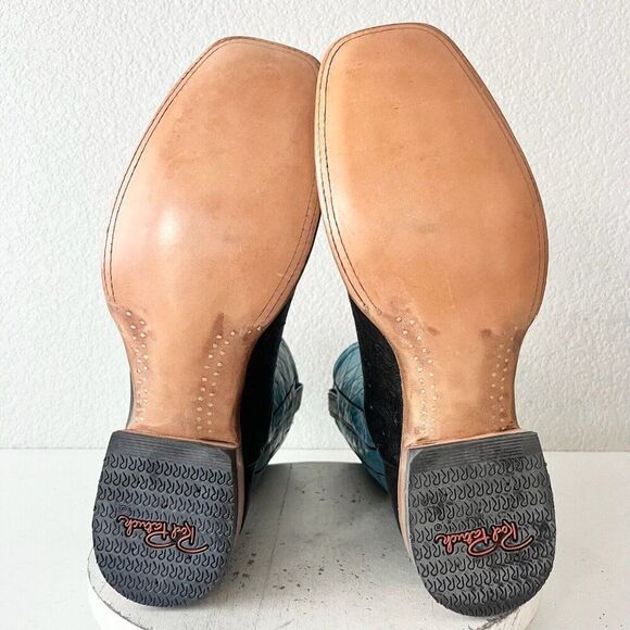 NEW Rod Patrick Mens Cowboy Boots 14.5AA Black Smooth Ostrich Leather Square Toe - Picture 8 of 12